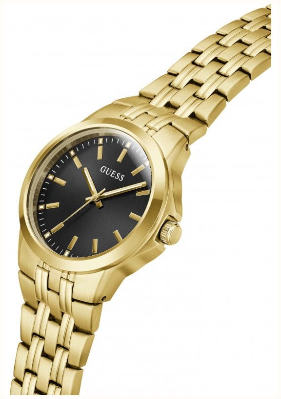 Guess Men's Archie Black Sunray Dial Gold-Tone Stainless Steel Bracelet GW1121G2 - vista alternativa 5