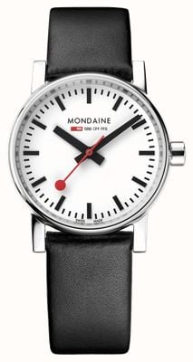 Mondaine Reloj Evo2 de 30 mm con correa de cuero vegano negro MSE.30110.LBV