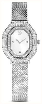 Swarovski Mostrador Matrix octogonal (25 mm) prateado com efeito raios de sol / pulseira de malha de aço inoxidável 5732498