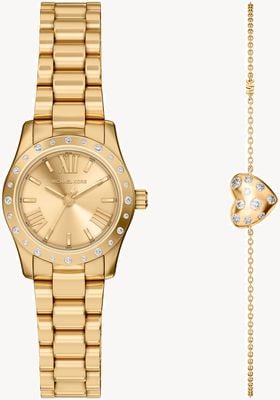 Michael Kors Lexington Petite - Coffret cadeau bracelet (26 mm) cadran or soleillé / bracelet en acier inoxydable PVD or MK4992SET