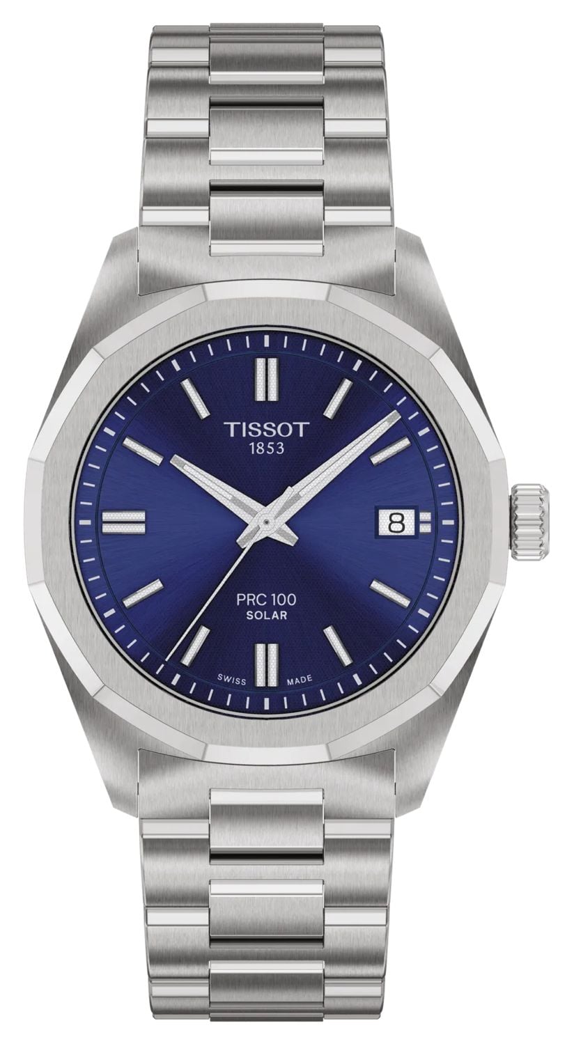 Tissot Prc 100 solaire (34 mm) cadran bleu / bracelet en montre
