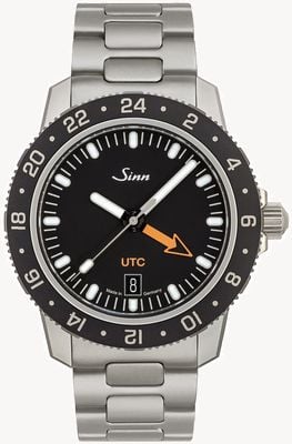 Sinn 105 st sa utc (41mm) 黑色表盘 / H型不锈钢表链 105.020 H LINK
