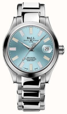 Ball Watch Company Engineer iii Marvellight chronometer (36 mm) lichtblauwe wijzerplaat met regenboogbuizen / roestvrijstalen armband NL9616C-S1C-IBER