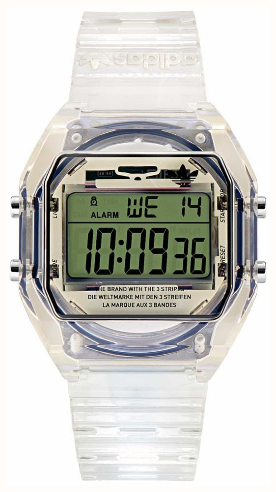 Adidas white digital watch best sale