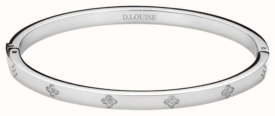 D.LOUISE Clover Silver Bangle Slim SS ~(S/M) YBB-026-01