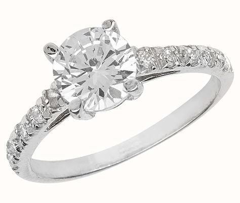 James Moore TH Ladies Silver CZ Ring (Size N) G7128/N