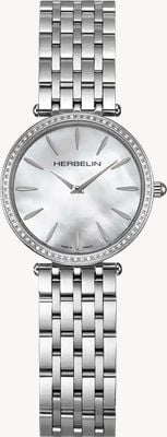 Herbelin Epsilon Diamantquarz (28 mm) Zifferblatt aus Perlmutt / Edelstahlarmband 17116B68Y19