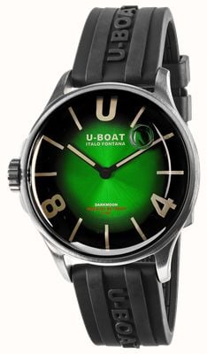 U-Boat Darkmoon ss (40 mm) mostrador soleil verde nobre / pulseira de borracha vulcanizada preta 9502/A