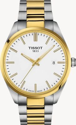 Tissot Pr 100 石英表（40毫米）白色表盘/双色不锈钢表带 T1504102201100