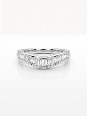 0.50ct Baguette Diamonds 10ct White Gold Wishbone Eternity Ring JM2806