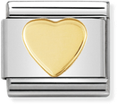 Nomination Classic Heart 18ct Gold & Steel Charm 030116/02