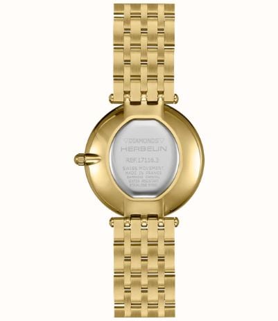 Herbelin Epsilon Diamond Quartz (28mm) Gold Sunray Dial / Gold PVD Stainless Steel Bracelet 17116BP1N68Y83 - альтернативный вид 3