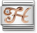 Nomination Classic Letter H 9ct Rose Gold & Steel Charm 430310/08
