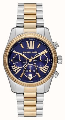 Michael Kors Montre chronographe pour femme à cadran bleu Lexington MK7218