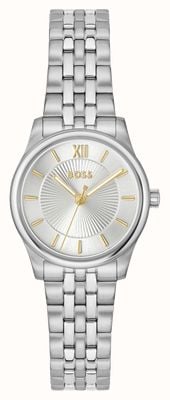 BOSS Montre à quartz trois aiguilles Gracieuse Mina (25 mm), cadran argenté / bracelet en acier inoxydable 1502840