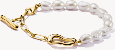 Thomas Sabo Gold-plated Pearl Bracelet Natural Beauty A2190-430-14-L19V