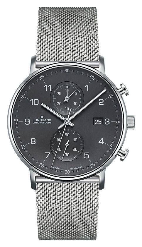 Junghans Men's Form C Chronoscope Silver Mesh Strap 41/4877. Watch