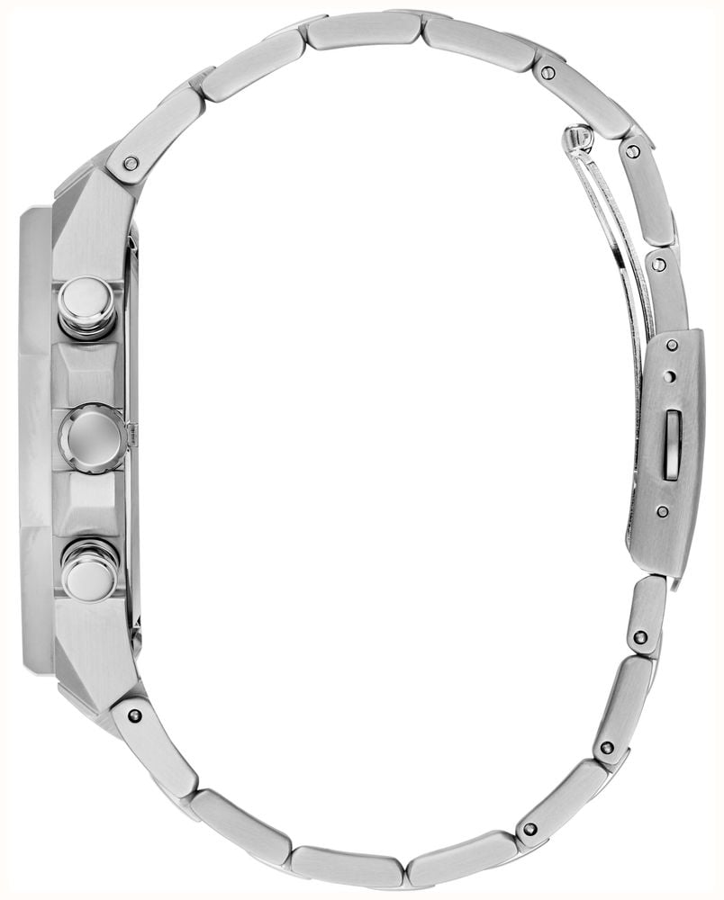 Guess Men's Blake Blue Sunray Dial Silver-Tone Stainless Steel Bracelet GW1122G1 - vista alternativa 5