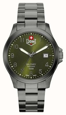JDM Military Alpha i (40mm) quadrante verde / acciaio pvd nero JDM-WG001-08
