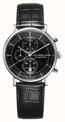 Herbelin Inspiration Chronograph (40mm) Black Dial / Black Leather 35647AP14