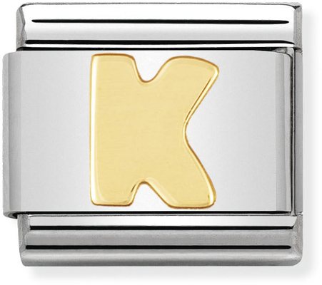 Nomination Classic Letter K 18ct Gold & Steel Charm 030101/11