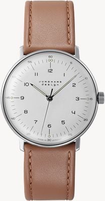 Junghans Max Bill Handaufzug weißes Zifferblatt Saphirglas Uhr 27/3701.02