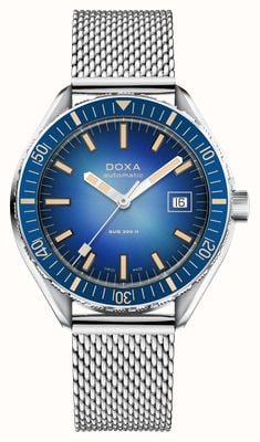 DOXA Sub 200 II Caribbean (44 mm) cadran bleu dégradé / bracelet en maille d'acier inoxydable 795.10.201.10