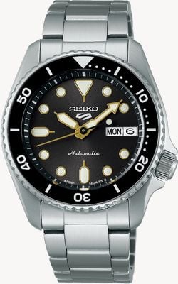 Seiko 5 Sports SKX New Colour Collection 'Street Stonewash' (38mm) Black Dial / Stainless Steel Bracelet SRPL79K1