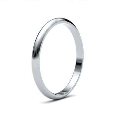 James Moore Wedding Rings | 9ct White Gold | 2mm | Medium | D-Shape | AG_2GMD-9W