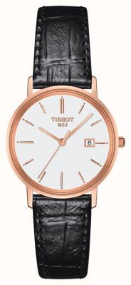 Tissot Goldrun dame 18k gouden horloge met witte wijzerplaat T9222107601100