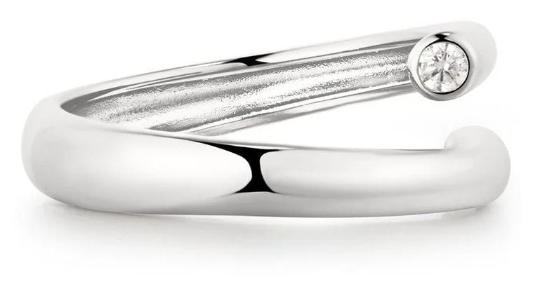 Ania Haie Silver Spiral Bezel-End Adjustable Ring R076-02H Jewellery