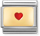 Nomination Classic PLATES Steel Enamel And 18k Gold Small Heart Charm 030284/50