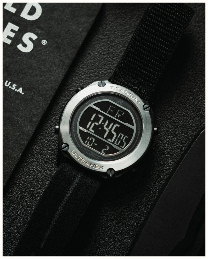 RZE UTD-8000 Multi-Function 'Anthracite' (42mm) Negative Display / Black Fabric Strap Watch UTD-8000-ANT - 备用视图 2