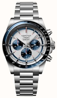 LONGINES Automatischer Conquest Chronograph 42 Mm Silbernes Zifferblatt L38354726 First Class Watches DEU