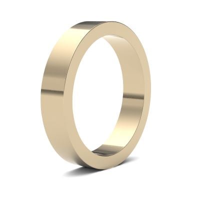 James Moore Wedding Rings | 9ct Yellow Gold | 4mm | Heavy | Flat | AG_4LHF-9Y