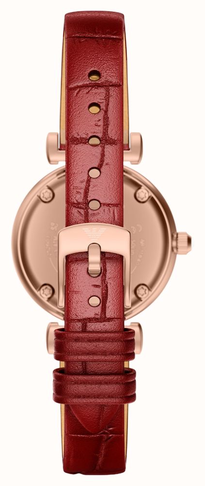 Emporio Armani Two-Hand Quartz (28mm) Mother-of-Pearl Dial / Red Leather Strap AR11840 - альтернативный вид 3