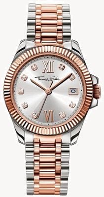 Thomas Sabo Bracelet en acier inoxydable pour femme cadran argenté WA0219-272-201-33