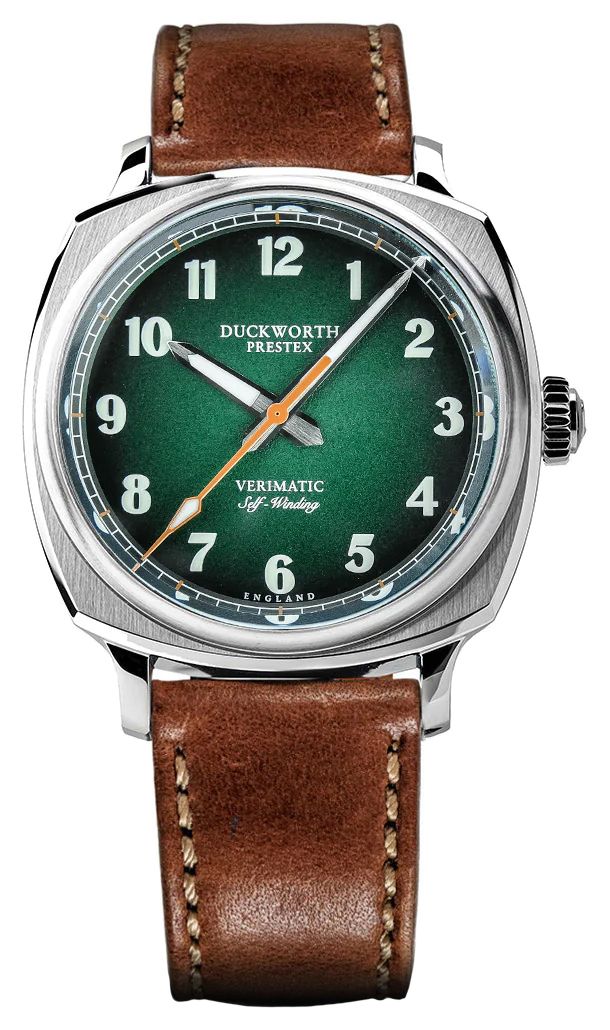 Duckworth Prestex Verimatic (39mm) Green FumÃ© Dial / Tan Watch-image-133768