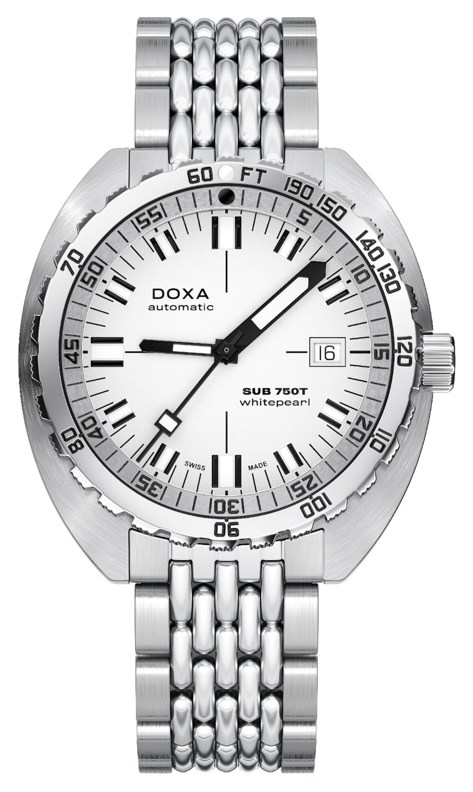 DOXA Sub 750t whitepearl (45 mm) cadran blanc emblÃ©matique montre