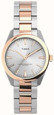 Timex Reloj Highview bicolor chapado en oro rosa TW2V26500