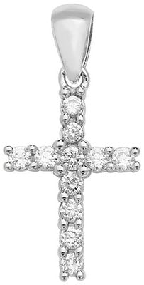 Silver Cubic Zirconia Cross Pendant G6958