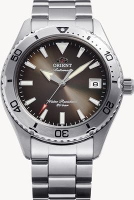 Orient Mako 40 Automatik (40 mm), braunes Zifferblatt mit Sonnenschliff / Edelstahlarmband RA-AC0Q15Y30B