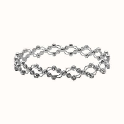Real Effect London Sterling Silver CZ Expanding Ring-Bangle 55374