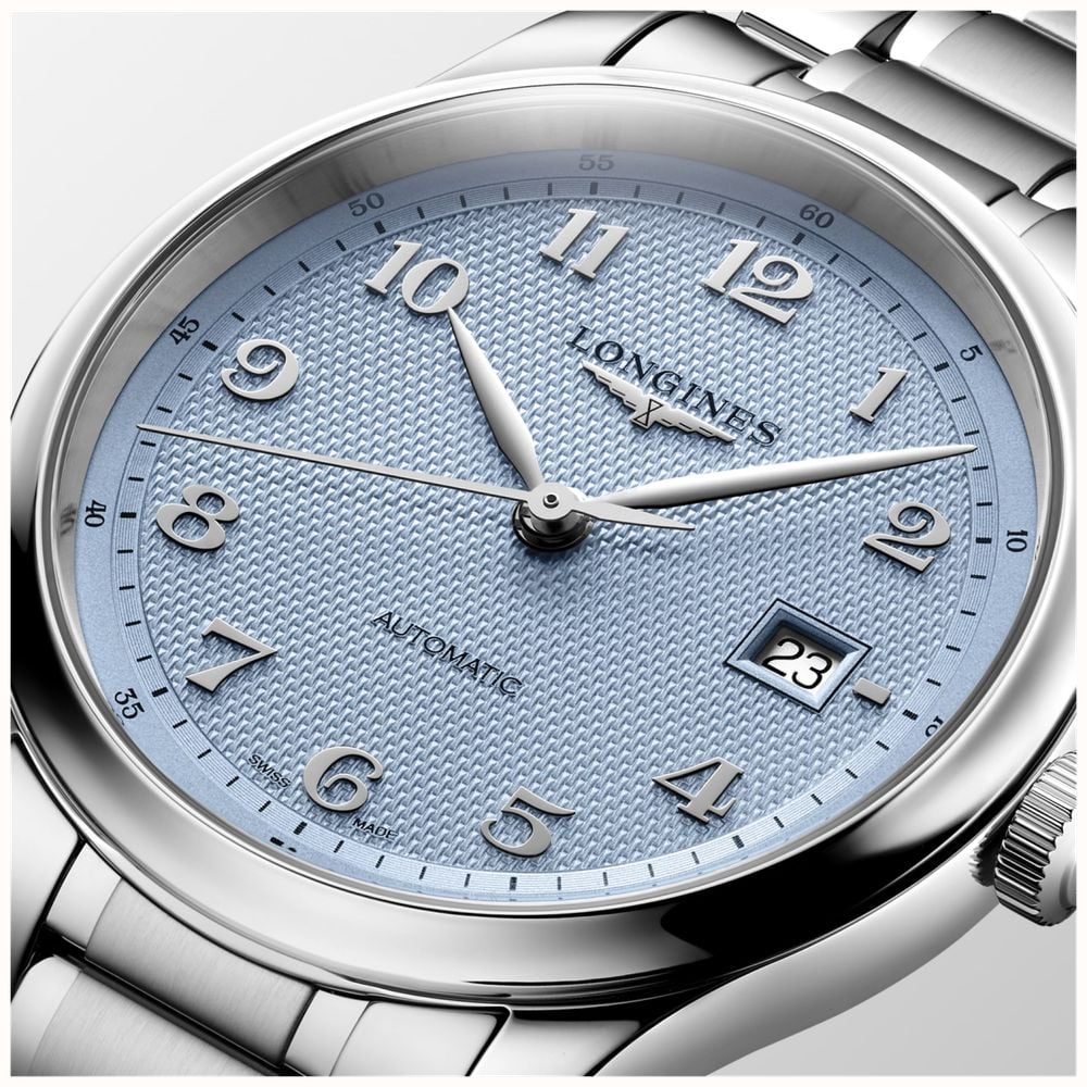 LONGINES Master Collection Automatic (41mm) Light Blue "Barleycorn" Dial / Stainless Steel Bracelet L29504996 - autre vue 4