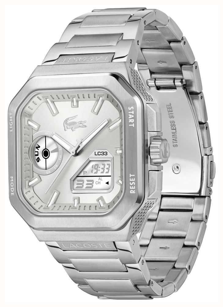 Lacoste Stainless Steel Silver Dial LC33 Square Watch 2011531 - alternate view 3