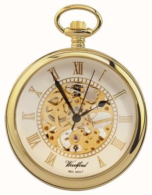 Woodford | Open Face | Gold Plated | Skeleton | Pocket Watch | 1030