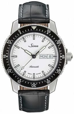 Sinn 104 st sa iw piloto clássico relógio de couro com relevo de crocodilo 104.012-BL44201851001225401A