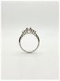 Pear & Round Brilliant Natural Diamond 18ct White Gold Trilogy Ring JM7649 - 备用视图 3