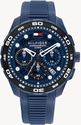Tommy Hilfiger Th-regatta (44 mm) esfera azul / correa de silicona azul 1792232