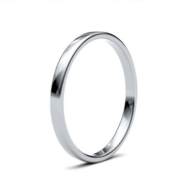 James Moore Wedding Rings | 18ct White Gold | 2mm | Light | Soft Court | AG_2LLS-18W
